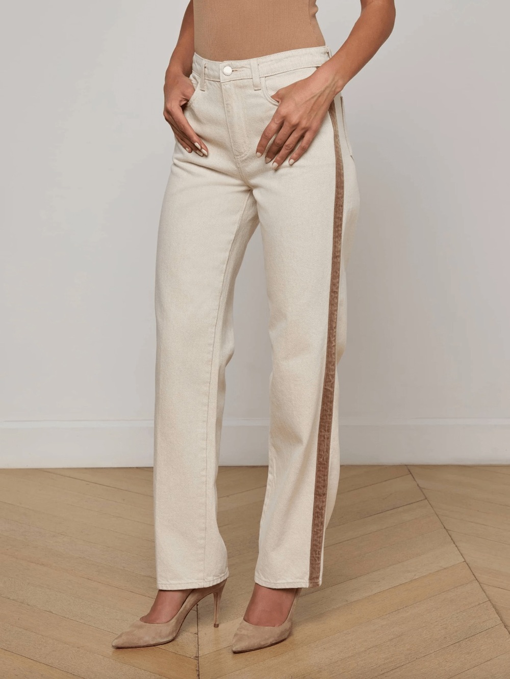 L'AGENCE jones stovepipe‎ jean in desert tan/taupe 26